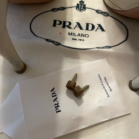 Prada Women High Heel open toes platform shoes in color Talco Sabbia Size 38.5 - Picture 4 of 15
